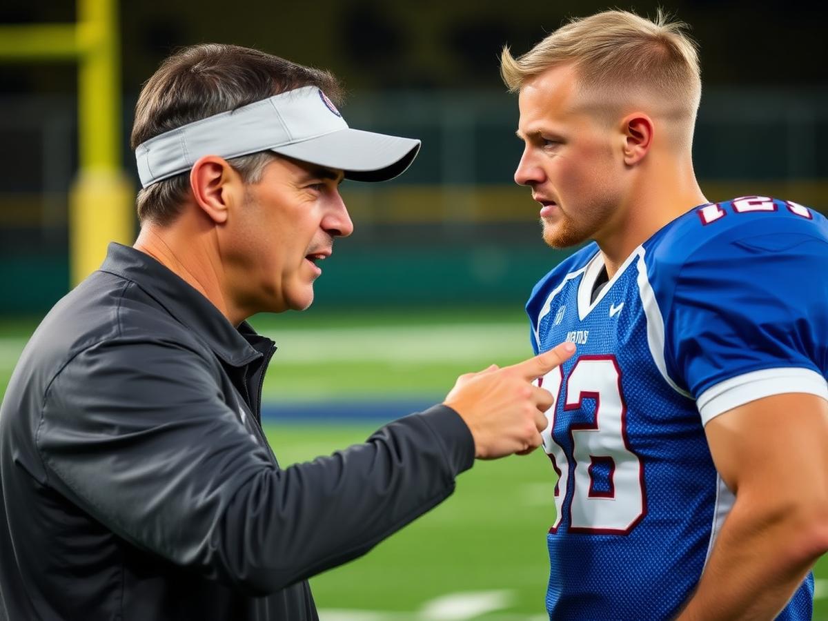 Coach mentoring a player